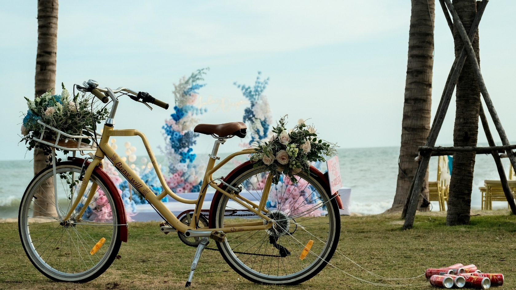  wedding set up by the sea